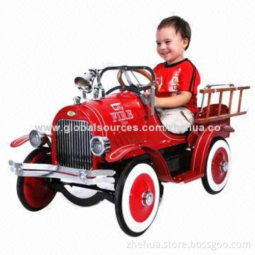 Hot-selling Vintage-style Kids' Metal Ride-on Pedal Car with Red Color